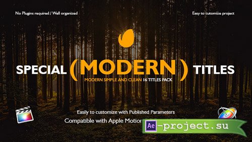 Videohive: Special Modern Titles Pack for FCPX - Apple Motion Templates