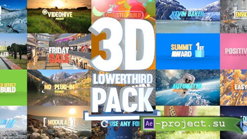 Videohive: 3D Lowerthird Title Pack - Project for After Effects