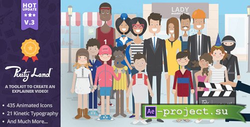 Videohive: Pixity Land | Character Animation Explainer Toolkit v3.6.3 - Project for After Effects 