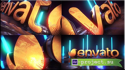 Videohive: Golden Neon Logo Intro - Project for After Effects