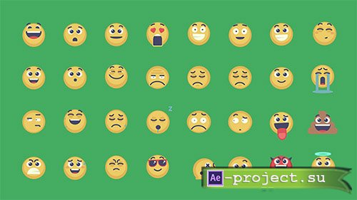 Videohive: Animated Emoticons Pack - Project for After Effects 