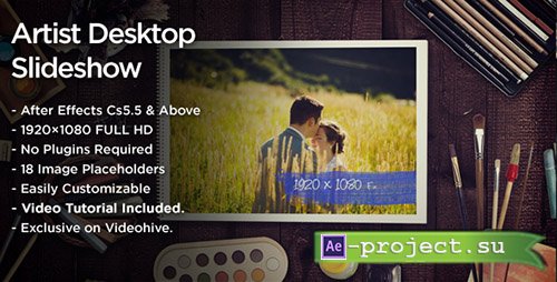 Videohive: Artist Desktop Slideshow - Project for After Effects 