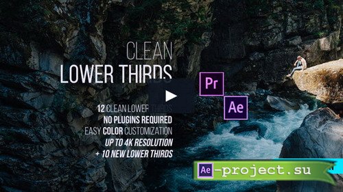 Clean Lower Thirds  4K Resolution - Project for After Effects (Videohive)