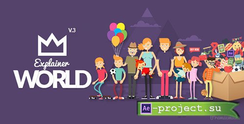 Videohive: Explainer World Video Toolkit Library V3 - Project for After Effects 