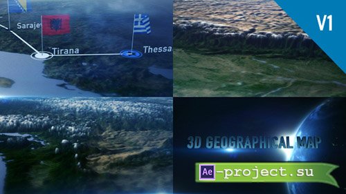 Videohive: 3D Geographical Map - Project for After Effects
