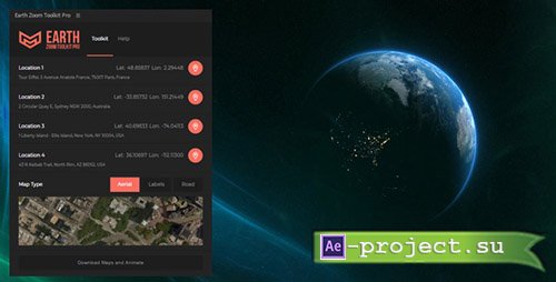 Videohive: Earth Zoom Toolkit Pro v1.1 - After Effects Scripts