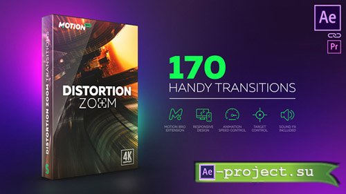 Videohive: Distortion Zoom Transitions - Project & Presets for After Effects