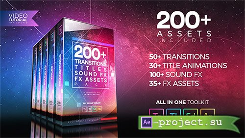 Videohive: 200+ Pack: Transitions, Titles, Sound FX - Project for Premiere Pro 