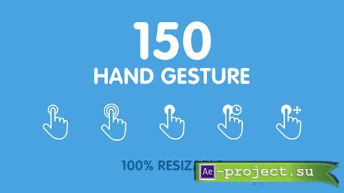 Videohive: 150 Animated Hand Gestures - Project for After Effects 