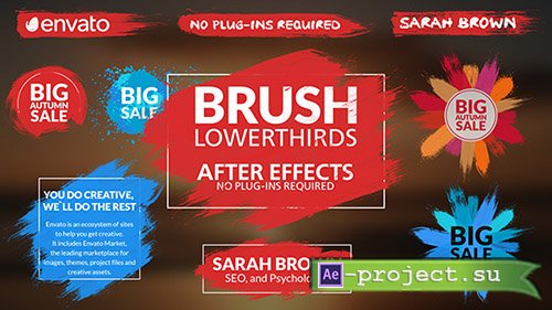 Videohive: Brush Lower Thirds 17843408 - Project for After Effects 
