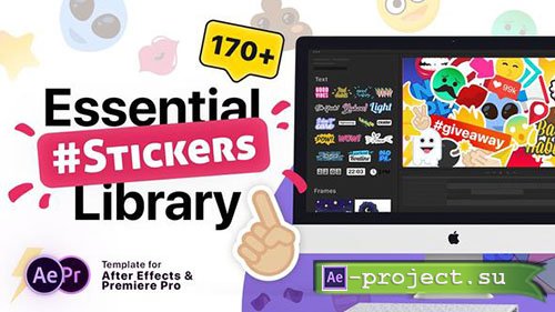 Videohive: Essential Stickers Library - Project for After Effects
