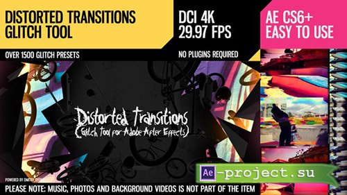 Videohive: Distorted Transitions (Glitch Tool) - Project for After Effects