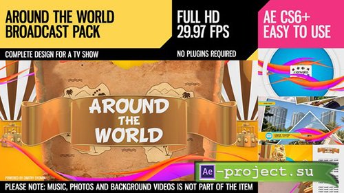 Videohive: Around The World (Broadcast Pack) - Project for After Effects 
