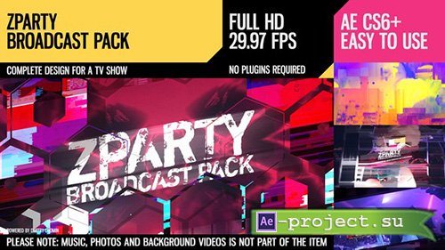 Videohive: zParty (Broadcast Pack) - Project for After Effects 
