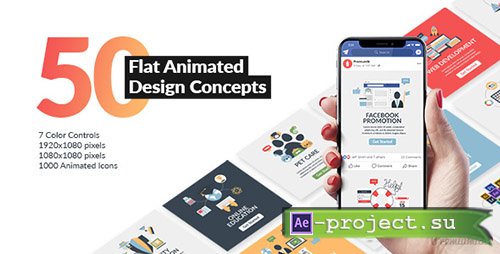 Videohive: Flat Animated Design Concepts - Project for After Effects 