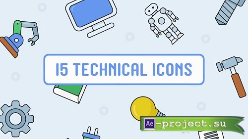 15 Free Animated Technical Icons - After Effects Templates