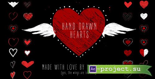 Videohive: Hand Drawn Hearts - Project for After Effects 