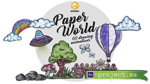 Videohive: Paper World (Over 60 Drawing Animations) - Motion Graphics