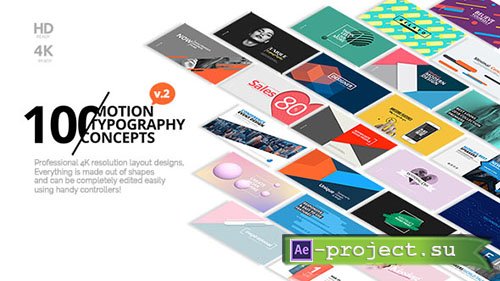 Videohive: 100 Motion Typography Concepts v2 - Project for After Effects 