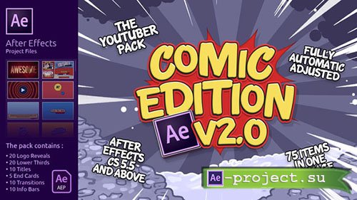 Videohive: The YouTuber Pack - Comic Edition V2.0 - Project for After Effects 