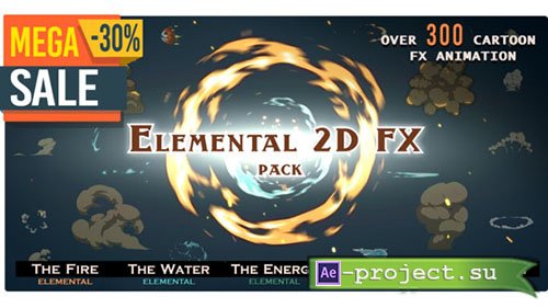 Videohive: Elemental 2D FX pack [300 elements] V.05 -  Motion Graphics & Project for After Effects