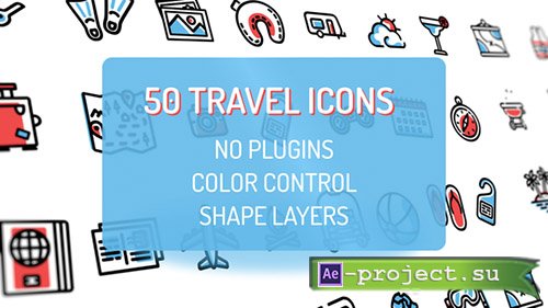 Videohive: Travel Holiday Flat Icons - Project for After Effects 
