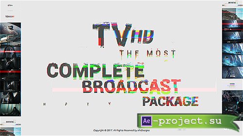 Videohive: Glitch TV Complete Broadcast Graphics Package - Project for After Effects