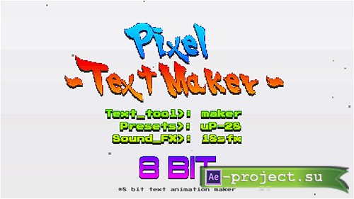 Videohive: Arcade Text Maker 8bit Glitch Titles - Project for After Effects 