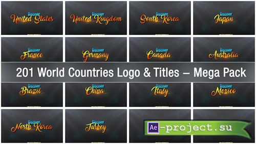 Videohive: 201 World Countries Logo & Titles - Mega Pack - Project for After Effects 