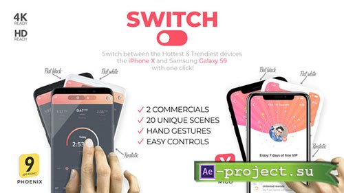 Videohive: Switch: phoneX & s9 App Promo - Project for After Effects