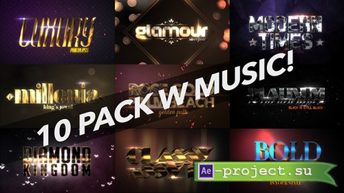 Videohive: 4K Luxury 10 Logo Text Intro Pack - Project for After Effects 