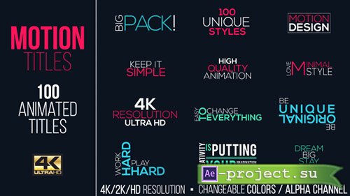 Videohive: Motion Titles Pack 15383395 - Project for After Effects 