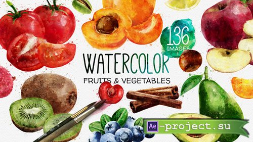 Videohive: Watercolor Fruits And Vegetables - Project for After Effects 