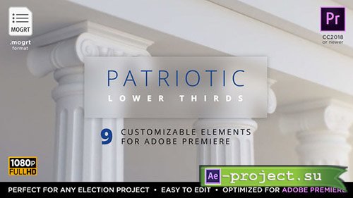 Videohive: Patriotic Titles & Lower 3rds - Mogrt for Premiere 