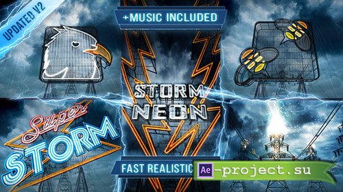 Videohive: Neon Storm Logo Intro - Project for After Effects 