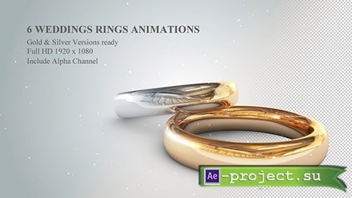 Videohive: 6 3D Wedding Rings Animations - Project for After Effects 