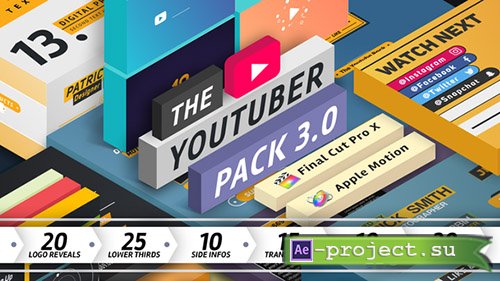 Videohive: The YouTuber Pack 3.0 - Final Cut Pro X & Apple Motion Templates