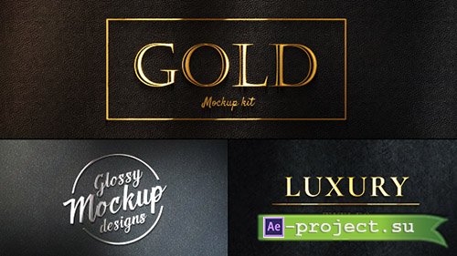 Videohive: Gold Mockup Kit - Glossy Logo & Titles - Project for After Effects 