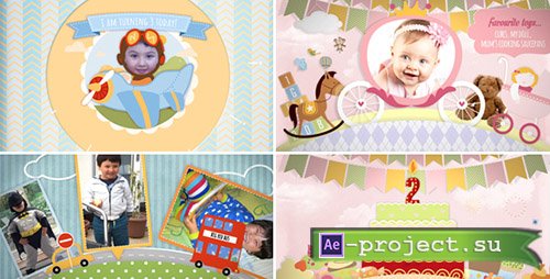 Videohive: Children Memory Album And Birthday Invitation - Project for After Effects 