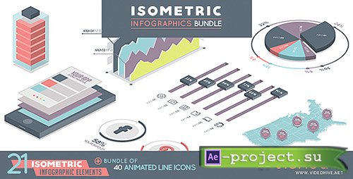 Videohive: Isometric Infographics Bundle - Project for After Effects 