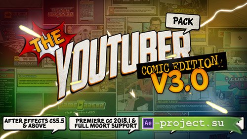 Videohive: The YouTuber Pack - Comic Edition V3.0 - Project for After Effects