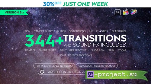 Videohive: FCPX 344+ Transitions and Sound FX - Apple Motion Templates 