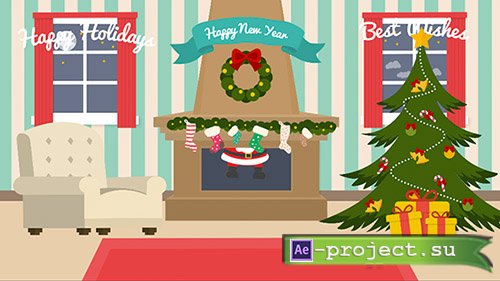 Videohive: Cartoon Christmas Postcard - Project for After Effects 