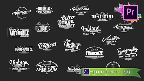 Videohive: Vintage Typography Pack 26 Animated Badges | Mogrt - Project for After Effects & Premiere Pro Templates