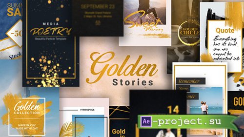 Videohive: Golden Stories // Animated Stories for Instagram - Project for After Effects