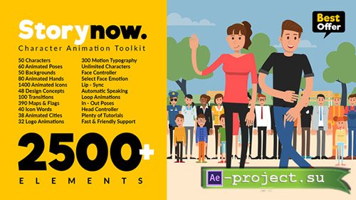 Videohive: Story Now | Character Animation Explainer Toolkit - Project for After Effects 
