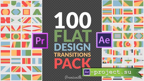 Videohive: Flat Design Transitions Pack | Mogrt - Project for After Effects & Premiere Pro Templates 