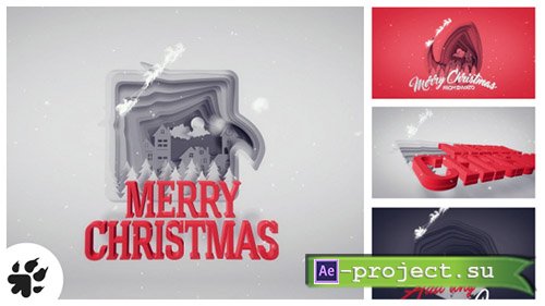 Videohive: Christmas Greetings Paper Cut - Project for After Effects 