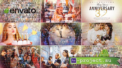 Videohive: Elegant Slideshow Mosaic Photo Reveal - Project for After Effects 