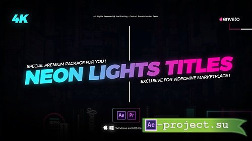 Neon Lights Titles 4K - Project for After Effects (Videohive)